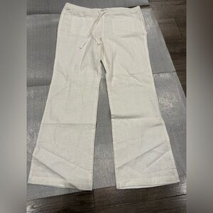 [14/Ins30”]Per Se Off-White Linen Blend Pants